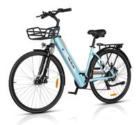 Vélo électrique VARUN C7008 avec panier avant, 28 pouces, pour trajets urbains, avec batterie 36 V 10 Ah