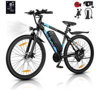 Vélo électrique VARUN M27-1 - Batterie amovible 48 V 13 Ah - Autonomie de 100 km - 27,5 pouces - Bleu