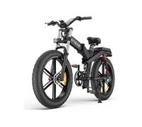 Vélo électrique X26 noir 26". 1000 W, double batterie 48 V 29,2 Ah, autonomie 100 km, pneus larges 26 x 4 pouces, suspension intégrale, freins