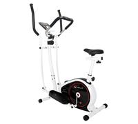Christopeit Vélo elliptique et vélo d'appartement, 2 en 1 CT 4 avec frein magnétique de 7 kg et 8 niveaux de résistance - Entraînement silencieux, écran LCD, capteurs de pouls et support pour tablette
