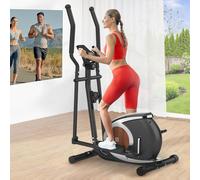 Vélo Elliptique avec Soutenir l'APP Bluetooth Fitness, 16 Niveaux de Résistance Réglables, Écran LCD, Porte-Bouteille, Appareil Elliptique Ultra-Silencieux pour La Maison Capacité Max 120KG