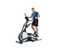 Hop-Sport Vélo elliptique d’appartement HS-250CF Jucon jusqu'à 150 kg + tapis - Machine Elliptique électromagnétique pliable 32 Niveaux de Résistance, Poids d’inertie de 24 kg, Porte Tablette, Compteur Écran, Port USB, Bluetooth Noir