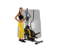 Hop-Sport Vélo elliptique-grimpeur HS-450B Dynamic Cross Stepper pour la maison - Vélo elliptique et stepper 2 en 1 avec ordinateur d'entraînement Noir/ Jaune