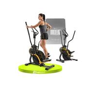 Hop-Sport Vélo elliptique-grimpeur HS-450B Dynamic Cross Stepper pour la maison - Vélo elliptique et stepper 2 en 1 avec ordinateur d'entraînement Noir/ Jaune