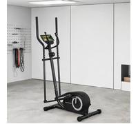 Vélo elliptique gris acier et plastique entraînement silencieux 8 résistances connecté Bluetooth compact 100 cm