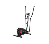 Vélo elliptique magnétique 8 niveaux résistance écran LED multifonction roulettes déplacement rouge noir Noir