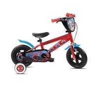 Vélo enfant 10'' Spiderman avec 1 frein, plaque avant décorative , bidon arrière, stabilisateurs & pneus increuvables