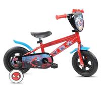 Vélo Enfant 10'' Spiderman avec Plaque Avant décorative et Garde boues + Stabilisateurs