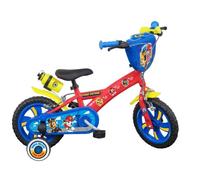 Vélo enfant 12'' Pat Patrouille pour enfant < 90 cm équipé de 2 freins, 2 stabilisateurs, plaque avant décorative + Bidon arrière !