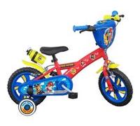 Vélo enfant 12'' Pat Patrouille pour enfant < 90 cm équipé de 2 freins avec stabilisateurs à molettes Rouge, Bleu et Jaune