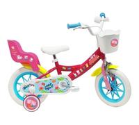 Vélo enfant 12'' Peppa Pig pour enfant <90/95 cm équipé de 1 frein, panier et porte poupée + 2 stabilisateurs amovibles