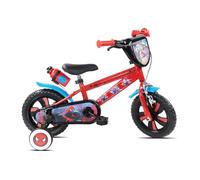 Vélo Enfant - 12 Pouces - 3 ans - Spider-Man - Roulettes stabilisatrices - Rouge