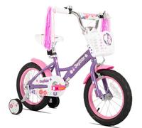 Vélo Enfant 12 Pouces Joystar Little Violet Pour Filles De 2 À 4 Ans, Bicyclette Avec Rubans, Panier, Frein À Rétropédalage Et Selle Réglable - Violet