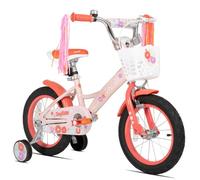 Vélo Enfant 12 Pouces Joystar Little Violet Pour Filles De 2 À 4 Ans, Bicyclette Avec Rubans, Panier, Frein À Rétropédalage Et Selle Réglable - Orange