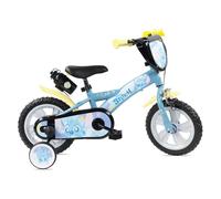 Vélo 12" Stitch de Disney - 1 Frein - Pignon Fixe - Pneus Increvables EVA - Roues Bâtons - Plaque Avant décorative - 2 Stabilisateurs - Garde Boue - Carter de Protection - Porte Bidon et Bidon arrière