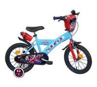 Vélo enfant 14'' Garçon SPIDEY et ses amis pour enfant de 90 cm à 105 cm équipé de 2 freins, plaque avant, stabilisateurs amovibles Bleu claire/ Rouge G
