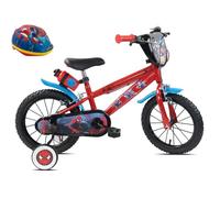 Vélo enfant 14'' SPIDERMAN (90 à 105cm) équipé de 2 freins, plaque avant décorative , bidon arrière, stabilisateurs + CASQUE INCLUS!
