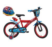 Vélo enfant 16'' ( 105 cm à 120 cm) SPIDERMAN équipé de 2 freins, bidon-porte bidon, pneus gonflables, plaque avant + CASQUE !