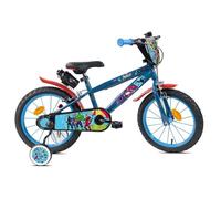 Vélo enfant 16'' AVENGERS de Marvel (100 cm à 125 cm) avec 2 freins, plaque avant décorative, stabilisateurs et bidon arrière.