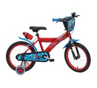 Vélo Enfant 16'' Garçon SPIDERMAN / EDEN BIKES pour enfant ≤ 120 cm avec stabilisateurs à molettes Rouge, Bleu & Noir G