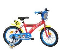 Vélo enfant 16'' Pat' Patrouille (Taille 105 cm à 120 cm) - 2 freins avec stabilisateurs à molettes Rouge, Bleu & Jaune G
