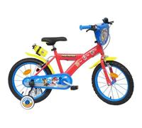 Vélo enfant 16'' Pat' Patrouille (Taille 105 cm à 120 cm) - 2 freins avec stabilisateurs à molettes Rouge, Bleu & Jaune G