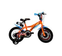 Vélo enfant 16 pouces Dino Bikes Hot Wheels AUA616 HW cadre et fourche acier orange avec freins à disque avant/arrière