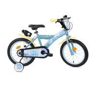 Vélo enfant 16'' STITCH de Disney pour enfant de 100 cm à 125 cm avec 2 freins, plaque avant, bidon arrière et pneus gonflables !