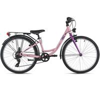 DACAPO Vélo Ville Enfant 24" Cindy TC 32cm 7 Vitesses Rose, Bleu ou Blanc avec éclairage (Rose)