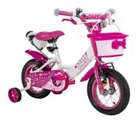 Vélo enfant Actionbikes Daisy 12 pouces, rose, stabilisateurs, panier, freins V-Brake, poignées antidérapantes