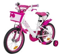 Vélo enfant Actionbikes Daisy 16 pouces, rose, stabilisateurs, panier, freins V-Brake, poignées antidérapantes