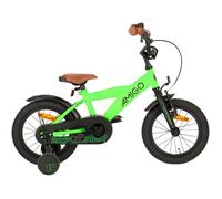 Vélo enfant - AMIGO - Explorer - 14 pouces - Frein à rétropédalage - Vert/Noir