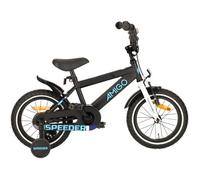 Vélo enfant - AMIGO - Speeder - 14 pouces - Frein à rétropédalage - Noir/Bleu