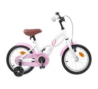 Vélo Enfant avec Stabilisateurs, Selle et Guidon Réglables, Cadre en Acier, Levier de Frein et Poignées en Caoutchouc, Idéal pour Les Balades dans Le Quartier et L'apprent (12 Pouces)