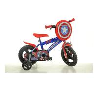Vélo Enfant Dino Bikes Captain America 12 Pouces - Frein Avant et Stabilisateurs Bleu