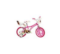 Vélo enfant DINO BIKES SPA 14 pouces Barbie cadre acier Freins AV/AR Blanc/Rose