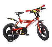 Vélo enfant DINOBIKES 16'' - Cadre acier rouge - Freins avant et arrière - Pneus gonflables 4/7 ans