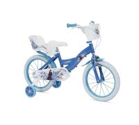 Vélo Enfant - Disney - Frozen 16 - Bleu Glacé - Roues d'Entraînement - Frein à Rétropédalage
