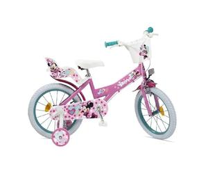 Vélo Enfant - Disney - Minnie - 14 Pouces - Rose - Siège Et Guidon Réglables Multicolore