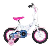 Vélo Enfant Disney - Minnie - Roues 12"" - Age 3 à 5 ans - 2 Freins - Stabilisateurs - Blanc et Rose - Produit HUFFY