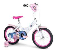 Vélo Enfant Disney - Minnie - Roues 14"" - Age 4 à 6 ans - 2 Freins - Stabilisateurs - Blanc - Produit HUFFY