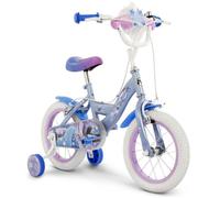 Vélo Enfant Disney - Reine des Neiges - Roues 14"" - Age 4 à 6 ans - 2 Freins - Stabilisateurs - Bleu - Produit HUFFY