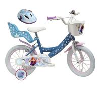 Vélo ATLAS Fille Inclus Vélo 14'' Enfant Reine des neiges/Frozen + Casque, Bleu, 14 Pouces