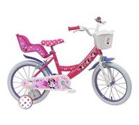 Vélo Enfant Fille 16'' MINNIE pour enfant de 105 à 120 cm avec stabilisateurs à molettes Rose, Blanc et Violet G