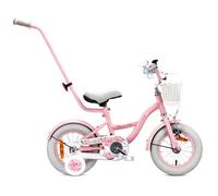 Vélo Enfant - Flower Bike - Roues 12"" - 2 à 4 ans - panier - cloche - garde-boue - Rose