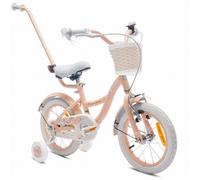 Vélo Enfant - Flower Bike - Roues 14"" - 3 à 5 ans - panier - cloche - garde-boue - Abricot