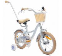 Vélo Enfant - Flower Bike - Roues 14"" - 3 à 5 ans - panier - cloche - garde-boue - Blanc et Bleu