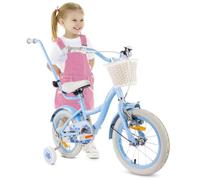 Vélo Enfant - Flower Bike - Roues 14"" - 3 à 5 ans - panier - cloche - garde-boue - Bleu