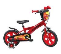 Vélo enfant Garçon 12'' CARS / EDEN BIKES taille 90/95 cm équipé de 1 frein & 2 stabilisateurs avec molettes Rouge & Noir G
