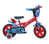 Vélo enfant Garçon 12'' SPIDERMAN / EDEN BIKES taille < 90/95 cm équipé de 2 freins & 2 stabilisateurs avec molettes Rouge, Bleu & Noir G